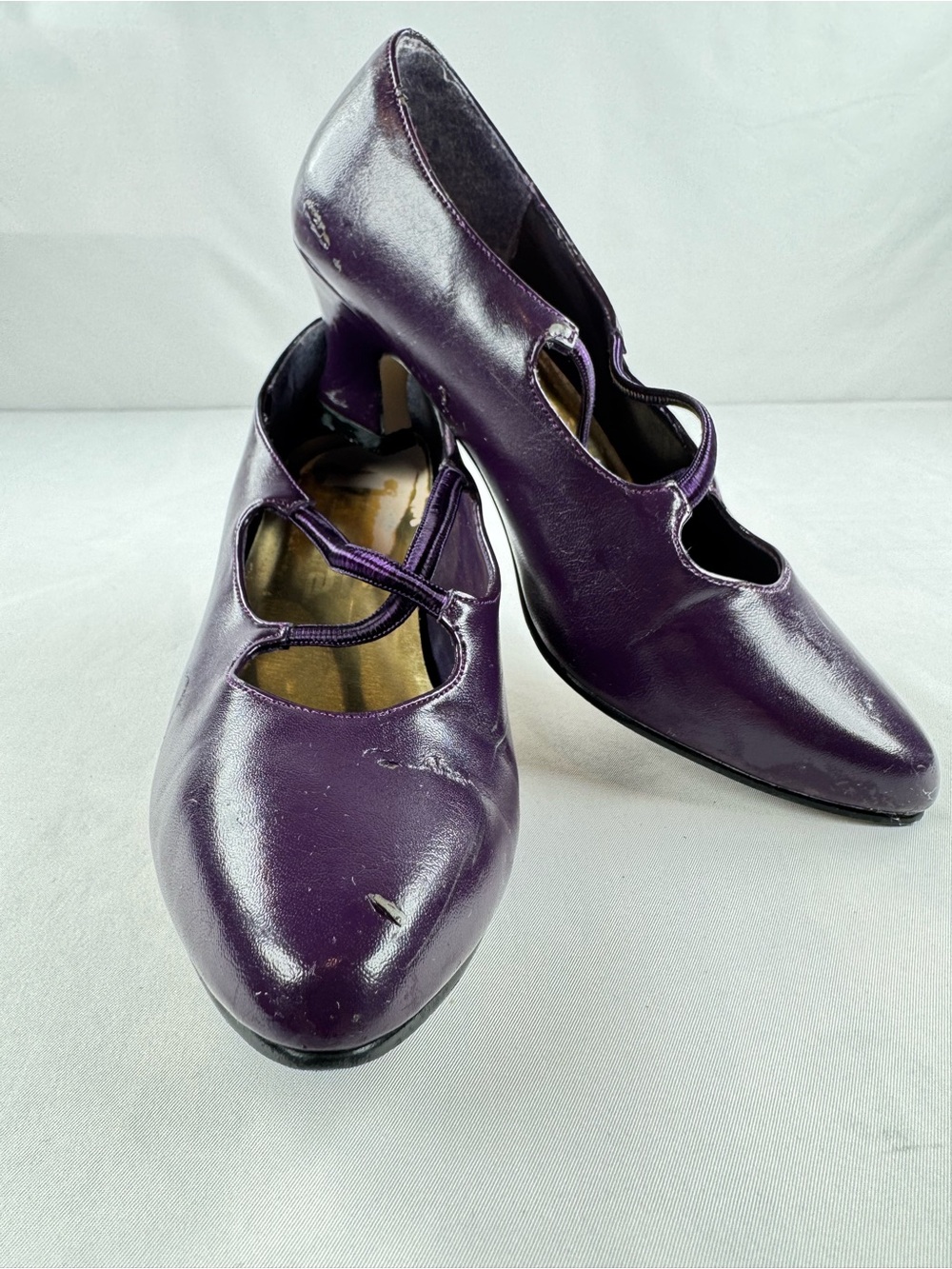 Tessa Women's Purple Vintage-Inspired Mary Jane Heels